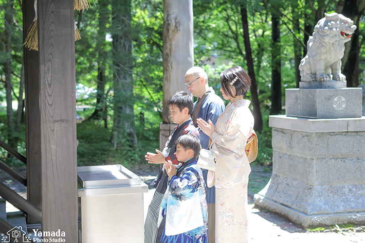 ５歳着物お参り賀茂神社