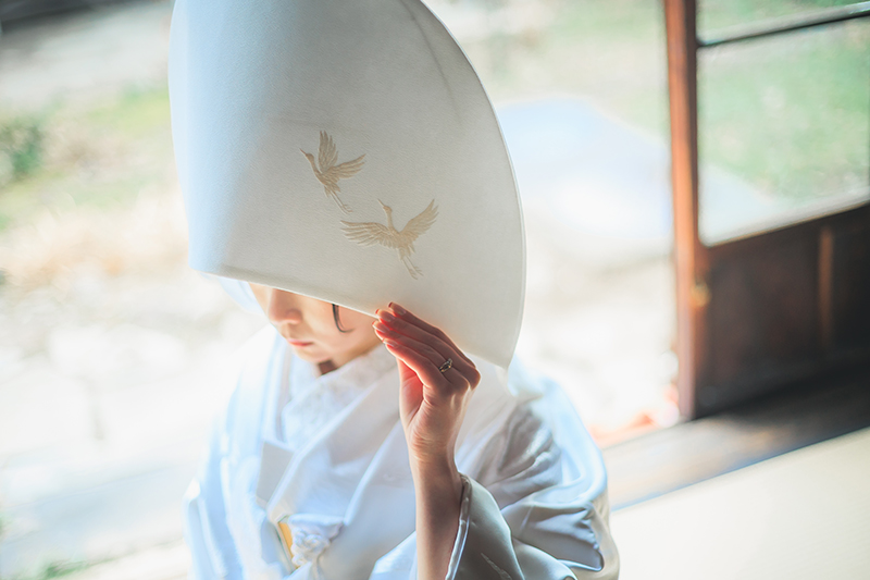 白無垢洋髪綿帽子