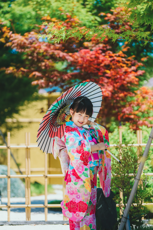 七五三スタジオ庭園撮影