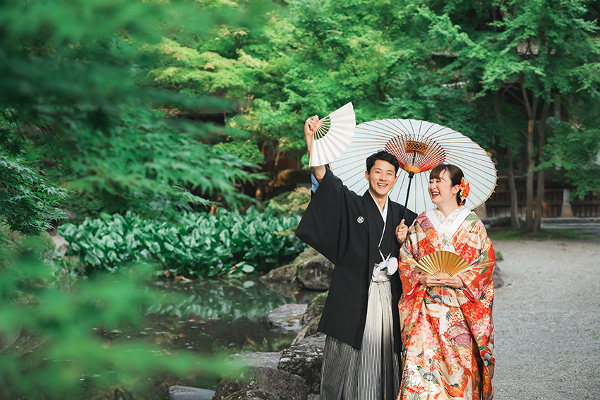 和装ブライダル　ロケーション撮影　慈雲寺